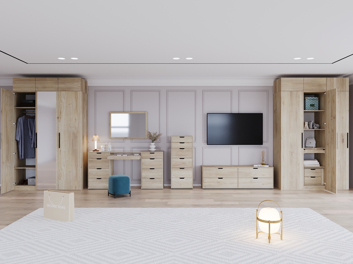 Шкаф распашной Даллас ,трехдверный ,Серый  